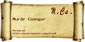 Murár Csongor névjegykártya